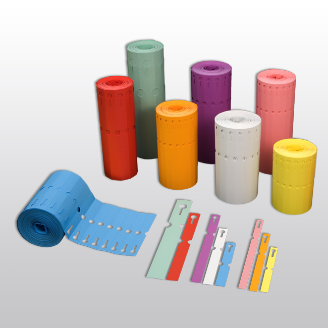 Schlaufenetiketten aus PVC, 200 x 20 mm, matt, 1.000 Etiketten je Rolle